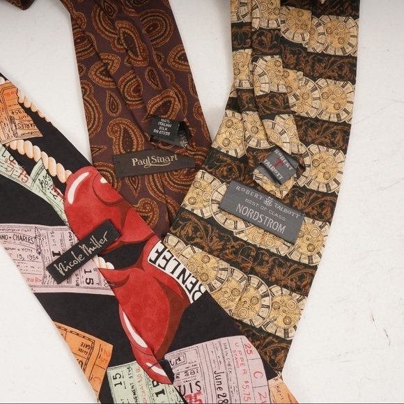 Lot of Three Silk Ties, Paul Stuart, Nicole Miller and‎ Robert Talbott​ - Picture 4 of 5